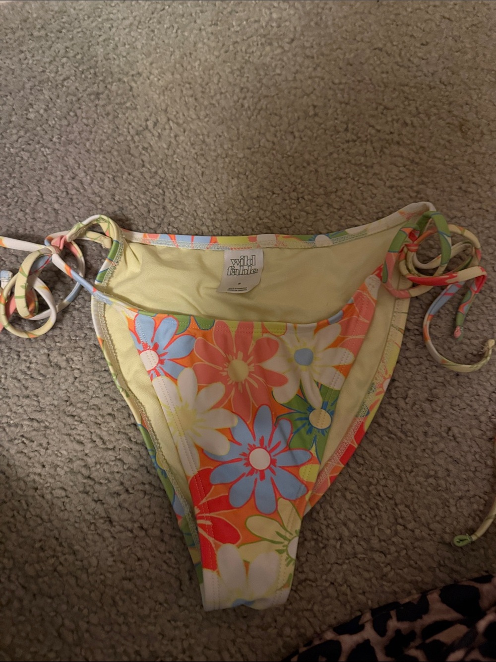 wild fable Floral Tie-Side Bikini Bottom in Yellow, Orange, Blue, White